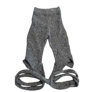 Eckhaus Latta Baby Alpaca Knit Gray Leggings with Wrap Ties One Size